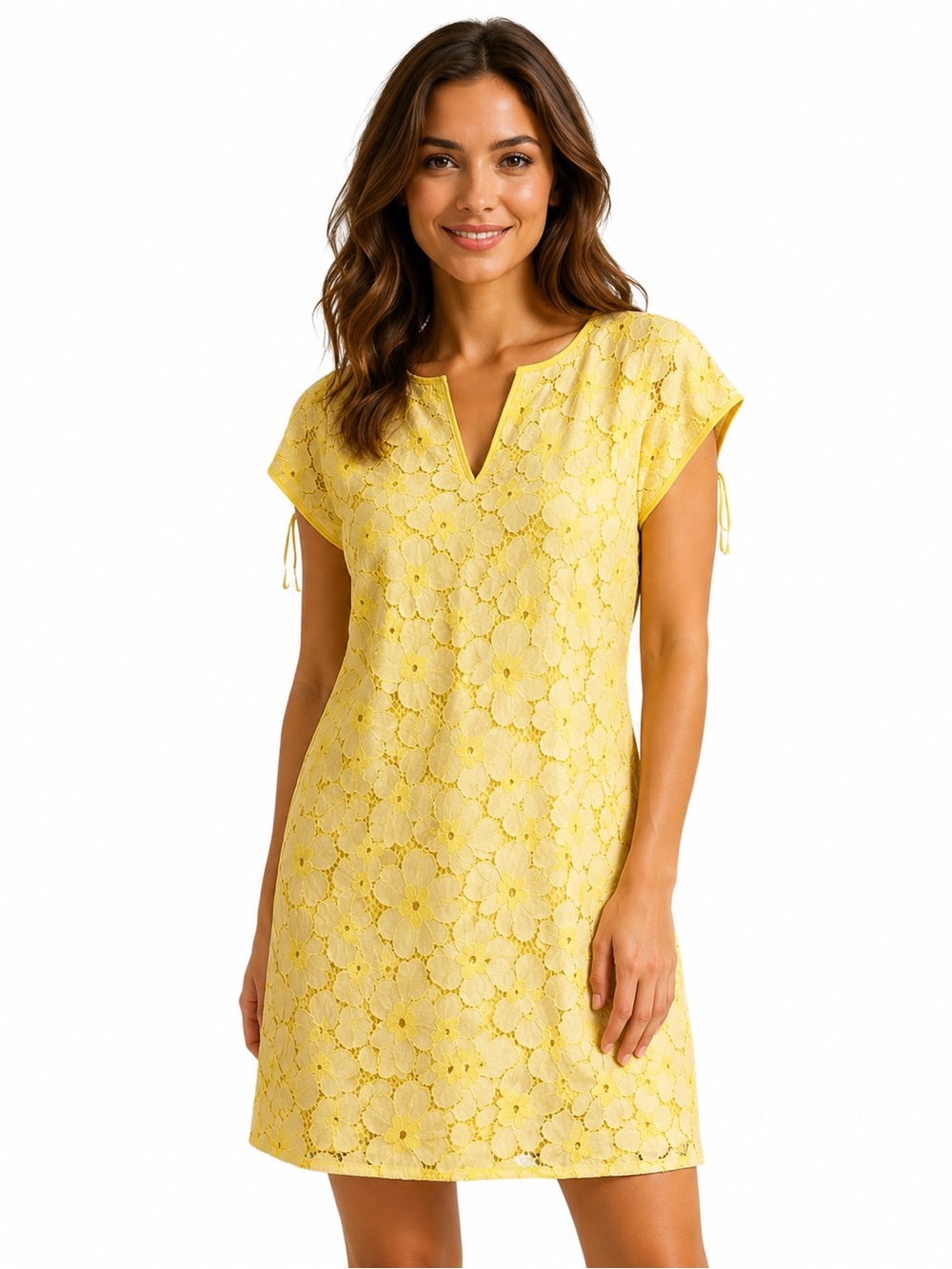 Pappagallo Yellow Floral Lace Swim Cover-Up